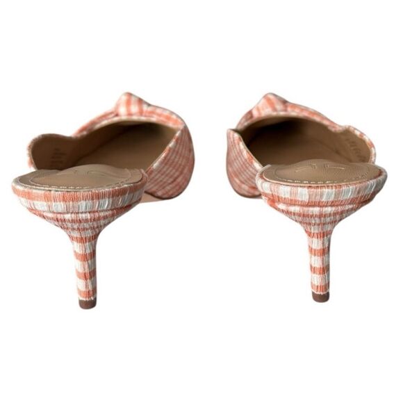 JustFab Freya Woven Peach Kitten Heel Mule Pump Size 10M New, Elegant & Chic - Picture 5 of 10